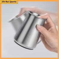 SHIRUI พื้นผิวสแตนเลสสตีล แก้วกาแฟ sifter เงินสีเงิน พร้อมฝาปิด ถ้วยผสมกาแฟ เอสเปรสโซ ถ้วยตวง portafilter ผงยาผง