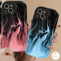 เคสขอบโค้งหยัก3D สำหรับ Redmi Note 11 12 10 8 11S 9 10S Pro Max Redmi 12C A1 10A A2 9 10C 9T 9C NFC 9A MI 11 POCO M3 X5อินเทรนด์สีน้ำเงินแดง Freedom ฝาครอบเปลวไฟ