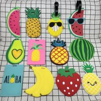 【DT】 hot  Travel Accessories Cute Avocado Fruits Luggage Tag Silica Gel Suitcase ID Address Holder Baggage Boarding Tag Portable Label