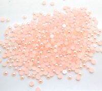 new fashion 3000Pcs Light Pink 4mm Craft ABS Resin Flatback Half Round Pearls Flatback Cabochon Beads Jewelry DIY Decoration Beads