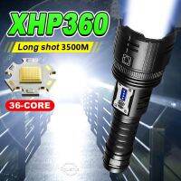 High Power Led Flashlight XHP 360 Super Bright Telescopic Zoom Long Range Spotlight USB Rechargeable Night Fishing Hand Lantern Rechargeable  Flashlig