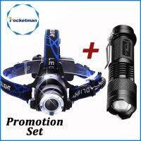 Powerful Head lamp LED Headlight T6 18650 Head lights headlamps Q5 Mini LED flashlight 2000lm Zoomable Torch Tactical