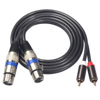 Hifi สายออดิโอ2 Rca ชายเป็น Xlr 3ขาหญิงผสมเครื่องขยายเสียงติดคอนโซล Dual Xlr ถึงดูเอิ้ล Rca Shileded สาย1.5M