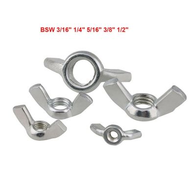 Butterfly Nut Wing Nuts UK Standard BSW 3/16" 1/4" 5/16" 3/8" 1/2" Carbon Steel Zinc Plated Thumb Nuts Hand Tighten Nuts Nails  Screws Fasteners