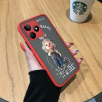 เคส Case4you สำหรับ Realme C53 Realme Narzo N53การ์ตูนน่ารักสั้นผมสั้นมีน้ำค้างแข็งโปร่งใสเด็กผู้หญิงเคสโทรศัพท์แข็งกันกระแทกฝาครอบหลังแบบเต็มรูปแบบเคสป้องกันกล้อง