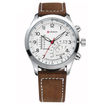 Curren นาฬิกาข้อมือผู้ชาย สีน้ำตาล สายหนัง รุ่น C8152พร้อมกล่องนาฬิกา CURREN (Clearance Sale ราคาลดสุดๆ)