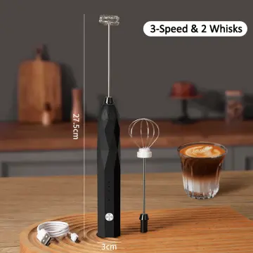 Electric Egg Beater 3 Speeds Mini Coffee Whisk Stainless USB Rechargeable  Adjustable 14000rpm for Latte/Cappuccino/Hot Chocolate