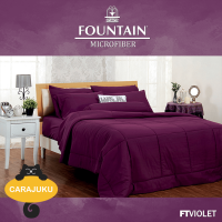 FOUNTAIN ชุดผ้าปูที่นอน สีม่วง VIOLET FTVIOLET #ฟาวเท่น ชุดเครื่องนอน 3.5ฟุต 5ฟุต 6ฟุต ผ้าปู ผ้าปูที่นอน ผ้าปูเตียง ผ้านวม