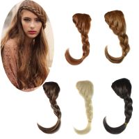 Jeedou Synthetic Braid Hair Bangs Oblique Fringe Gradient False Bangs Women 39;s Clip In Hair Extension Mix Brown Natural Color