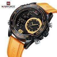 （A Decent）✳NAVIFORCE ผู้ชายนาฬิกาควอตซ์นาฬิกาดิจิตอลแนวทหารสีเงินสีฟ้านาฬิกาข้อมือ9199