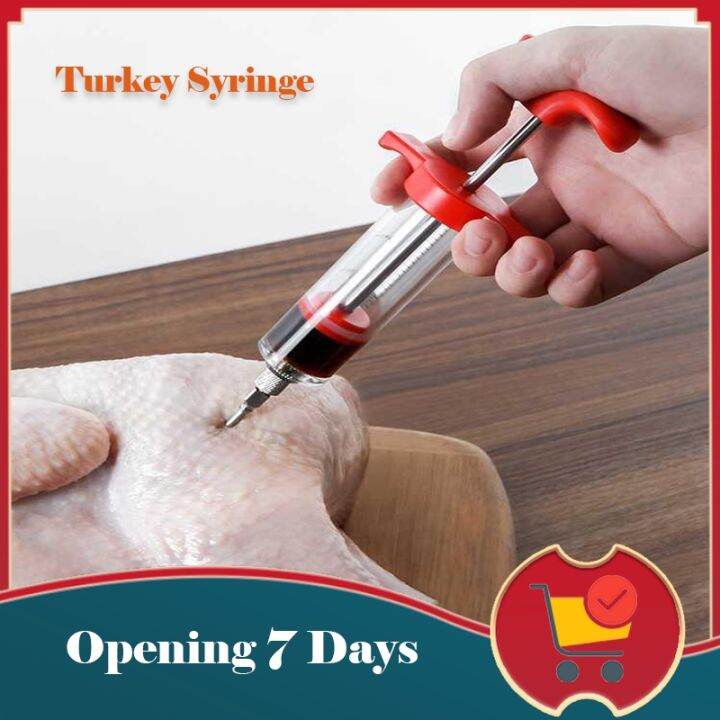 ♛Stainless Steel Needles Spice Syringe Set BBQ Meat Flavor Injector