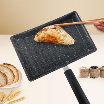 Tamagoyaki กระทะ Non Stick Wave ด้านล่าง Maifanite หิน Handle ญี่ปุ่นไข่เจียวสำหรับทอดไข่ Home Kitchen ทำอาหาร