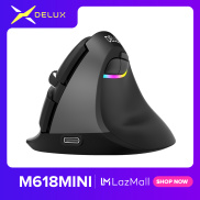 DELUX M618 Mini Bluetooth 4.0 Không Dây 2.4G Tắt Tiếng Đứng Chuột 4 Bánh