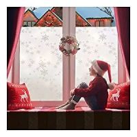 200cm Length Static Cling Window Foil Snowflake Pattern Privacy Protection Decorative Glass Film For Window Door Cabinet Table Window Sticker and Film