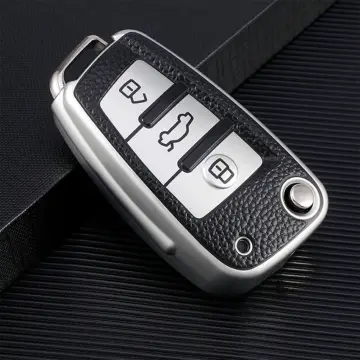 Zinc Alloy Leather Car Key Cover Case for Audi A3 8L 8P A4 B6 B7 B8 A6 C5  C6 4F RS3 Q3 Q7 TT 8L 8V S3 Key Fob Shell Accessories 