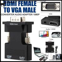 BDKNBU ตัวแปลง VGA ตัวผู้แบบพร้อมสายเสียงสัญญาณเอาท์พุทอะแดปเตอร์เสียง HDMI เข้ากันได้กับ HDMI สาย VGA HDMI ตัวเมีย