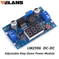 ตัวเชื่อมต่อวงจร LM2596 DC-DC DC 4.0-40V ถึง DC 1.25-37V ตัวปรับแรงดันไฟฟ้าปรับได้โวลต์มิเตอร์ไฟ LED อะแดปเตอร์จ่ายไฟ