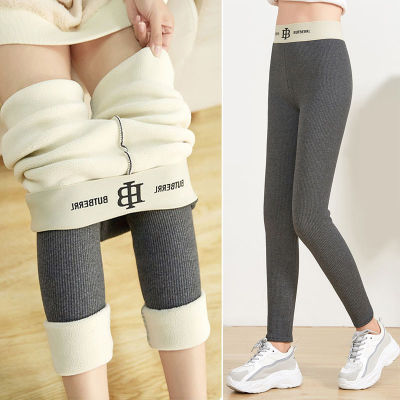 Autumn And Winter Pants Thread Thickened Cashmere Winter Leggings Women Pure Cotton Nine Point High Waist S Lim Warm Leggings