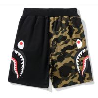 ใหม่ สไตล์ BAPE ลายพราง ฉลาม คอกลม กางเกงขาสั้น ลําลอง สําหรับผู้ชาย ผู้หญิง 0802