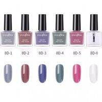 New! ยาทาเล็บกึ่งเจล PINPAI HEALTHY Nail COLOR 6ml. กึ่งเจ็บไม่ต้องอบ ลอกออกได้ ไม่ต้อง้อน้ำยาล้างเล็บ Set 8D