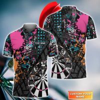 [Nc94dpazwxt SHOP]  (All sizes are in stock)   Mens 3D printed darts polo POLO POLO shirt, personalized short sleeved POLO POLO shirt, casual, street, summer,  (You can customize the name and pattern for free)