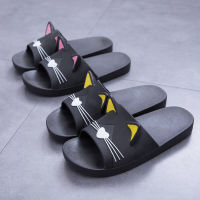 Women Men Summer Slippers Slide Sandals Beach Bathe Flip Flops 3d Cartoon Cats Thick Bottom Couple Boys Girls Comfort Shoes