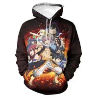 Sudadera con capucha y estampado de Fairy Tail para hombre y mujer, ropa de calle informal de gran tamaño, de Anime, 100-3XL