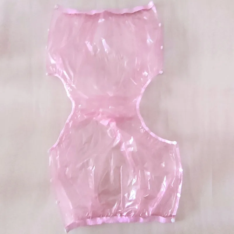 PVC Adult Baby Incontinence Snaper Diaper Rubber Pants Pink