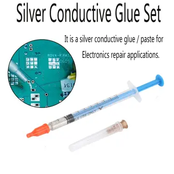 Conductive Glue Wire Electrically Paste Adhesive Paint,Conductive Adhesive  Glue Silver for Repair Conduction Paint Connectors Board Paste Wire