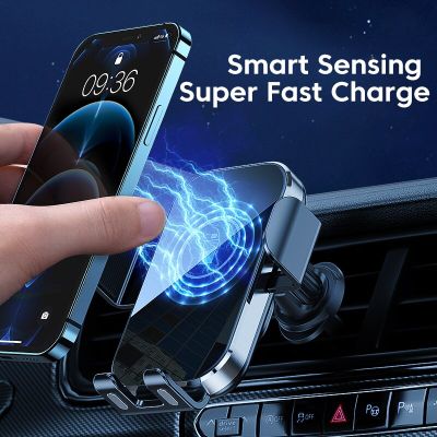 New Fast Wireless Car Charger Auto Clamping Adapter Phone Holder for iPhone 14 Pro Max 13 12 11 Samsung Xiaomi Mobile Phones Car Chargers