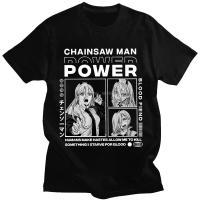 Chainsaw Man Denji Power Anime แฟชั่นพิมพ์เสื้อยืดผู้หญิงผู้ชายเสื้อยืดสบายๆขนาดใหญ่ Tees Tops Harajuku Streetwear คุณภาพสูงแขนสั้น