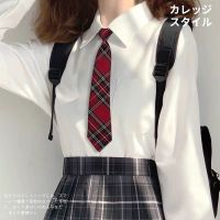 เสื้อเชิ้ต สีขาว ลายสก๊อต สีแดง สีเหลือง สไตล์ญี่ปุ่น สําหรับผู้หญิง 【AUG】