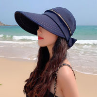 [hot]Women Fashion Removable Cap Top Empty Top Caps Ladies Double-sided Wear Zipper Sun Hat Shading Cap Wide Brim Anti-UV Beach Hats