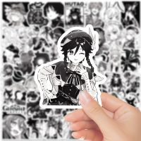 【LZ】✿  Genshin Impact Anime Adesivos para Crianças Decalques de Jogo Preto e Branco Brinquedo DIY Scrapbook Carro Skate Notebook Telefone Bagagem 10 Pcs 50Pcs