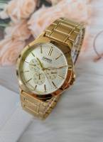 นาฬิกา Casio รุ่น MTP-V300G-9A นาฬิกาผู้ชาย สายแสตนเลสสีทอง หน้าปัดทอง - ของแท้ 100% รับประกันสินค้า 1 ปี