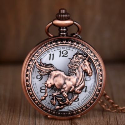 สมัยเก่าคลาสสิกนาฬิกาพกวินเทจสีน้ำตาลสีแดงคอลเลกชันเลขอารบิกนาฬิกาพกแสดง