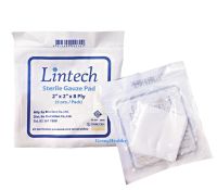 Lintech Sterile Gauze Pad ผ้าก๊อซพับ สเตอร์ไรด์ ใช้ทำแผล 8 ชั้น 5 ชิ้น