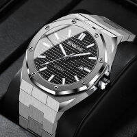 Binbond Fashion Mens Watch Alloy Strap Octagonal With Screw Decorative Ring Quartz Movement Hot Sale