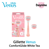 Gillette Venus ComfortGlide White Tea Womens Razor | 1 Handle + 2 Refills or Blades | 4 Refills