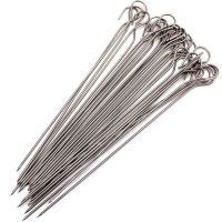 10 20 pcs Outdoor camping picnic tools Round Roast Skewers Needle stick Stainless Steel BBQ Barbeque Skewers kitchen utensils