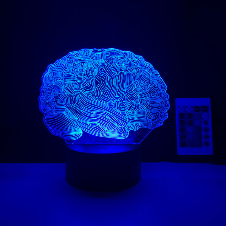 สมองรูปร่าง3d-ภาพลวงตาโคมไฟ7เปลี่ยนสีสวิทช์สัมผัส-led-ไฟกลางคืนอะคริลิโคมไฟตั้งโต๊ะบรรยากาศแสงแปลกใหม่