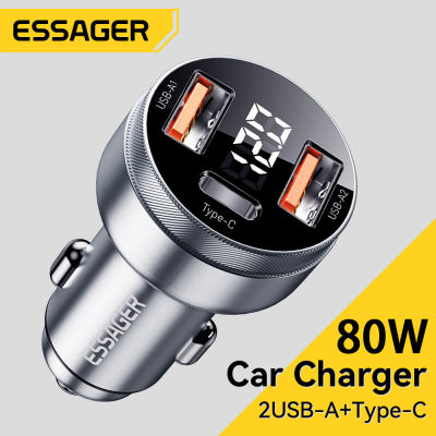 Essager 80W Car Charger USB Type C PD Fast Charging Phone Quick Charge สำหรับ IP 14 13 Samsung826