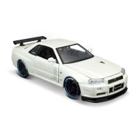 Maisto R34 1:24 Nissan Skyline GT-R โมเดลที่มีความแม่นยำสูงสำหรับการสะสมโมเดลรถยนต์ของขวัญ