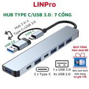 Cổng chia usb 3.0 Hub type C all in 1 Hub usb mở rộng 7 cổng kết nối đa