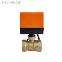 ㍿♗♈ DN25 Electric Ball Valve With Motor 3-Wire Brass Motorized Ball Valve Electric Drive Crane 220V 24V 12V Water Valves