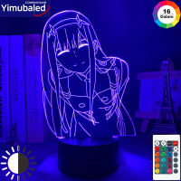 Hot Anime DARLING In The FRANXX 3D Led Night Light 02 ZERO TWO Fashion Acrylic Stand Model Plate Table Lamp for Home Room Decor