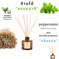 ขายดี? ก้านไม้งาหอม กระจายกลิ่น 50 ML.  กลิ่น PEPPERMINT : กลิ่นหอมเย็นสดชื่นมาก หอมเย็นปลอดโปล่งโล่งสบาย