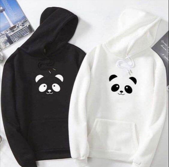 Panda Hoodie Jacket Cotton Unisex Minimalist Print Panda Design 2022 Design  Jacket | Lazada PH