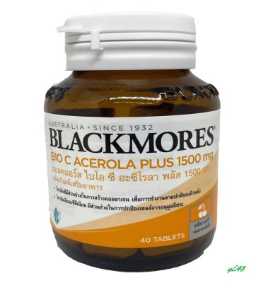 Blackmores Bio C Acerola cherry plus 1500 mg แบล็คมอร์ ไบโอซี อะเซโรลาเชอรรี่ แบล็คมอร์วิตามินซี วิตามินซีเข้มข้น 40 เม็ด (หมดอายุปี10/2024)