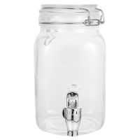 12L Thick Transparent Glass Juice Jar Kitchen Sparkling Wine Bottle Sealed Cans Plum Ferment Barrel Drink Dispenser With Faucet